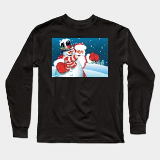 Santa and Snowman together Long Sleeve T-Shirt